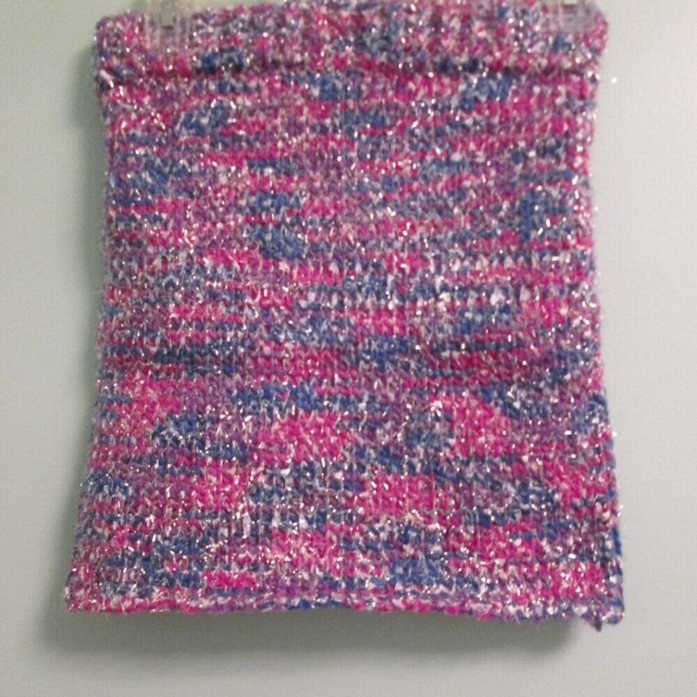 ENGLISH FACTORY Tinsel Knit Mini Skirt-Pink, Purple, White-XS-NWT